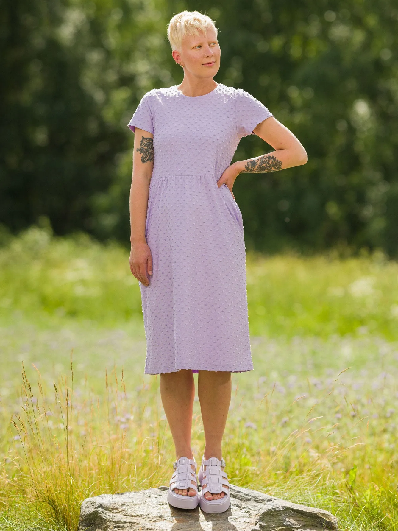 Larissa Dress Lavender Dot