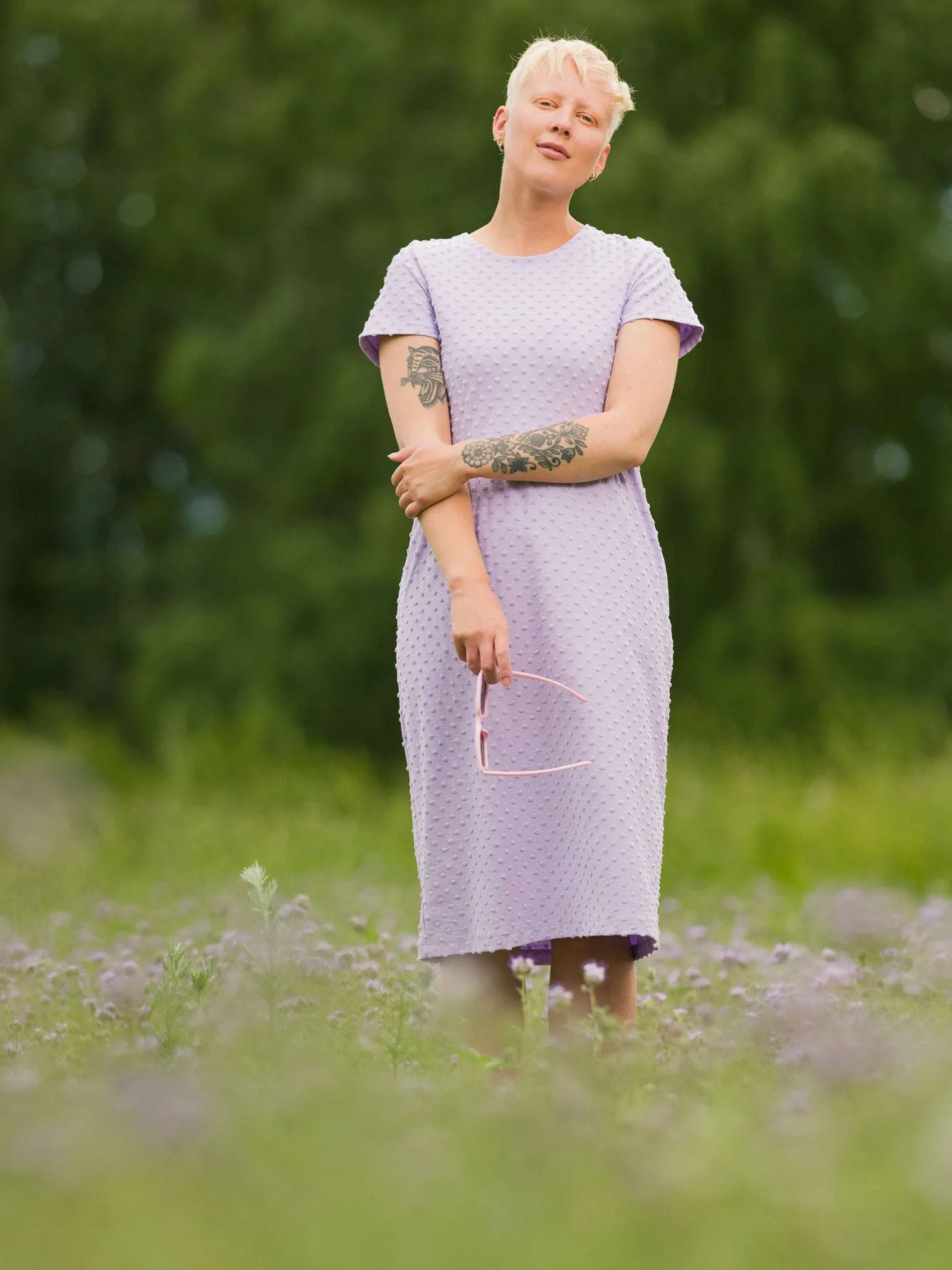 Larissa Dress Lavender Dot