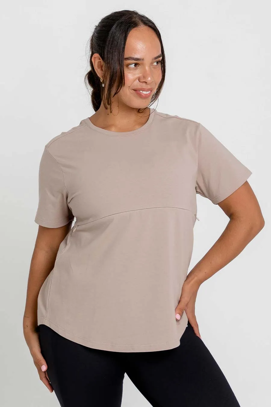 Mama Nursing Top - Mocha Brown