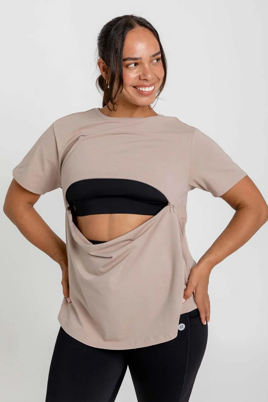 Mama Nursing Top - Mocha Brown