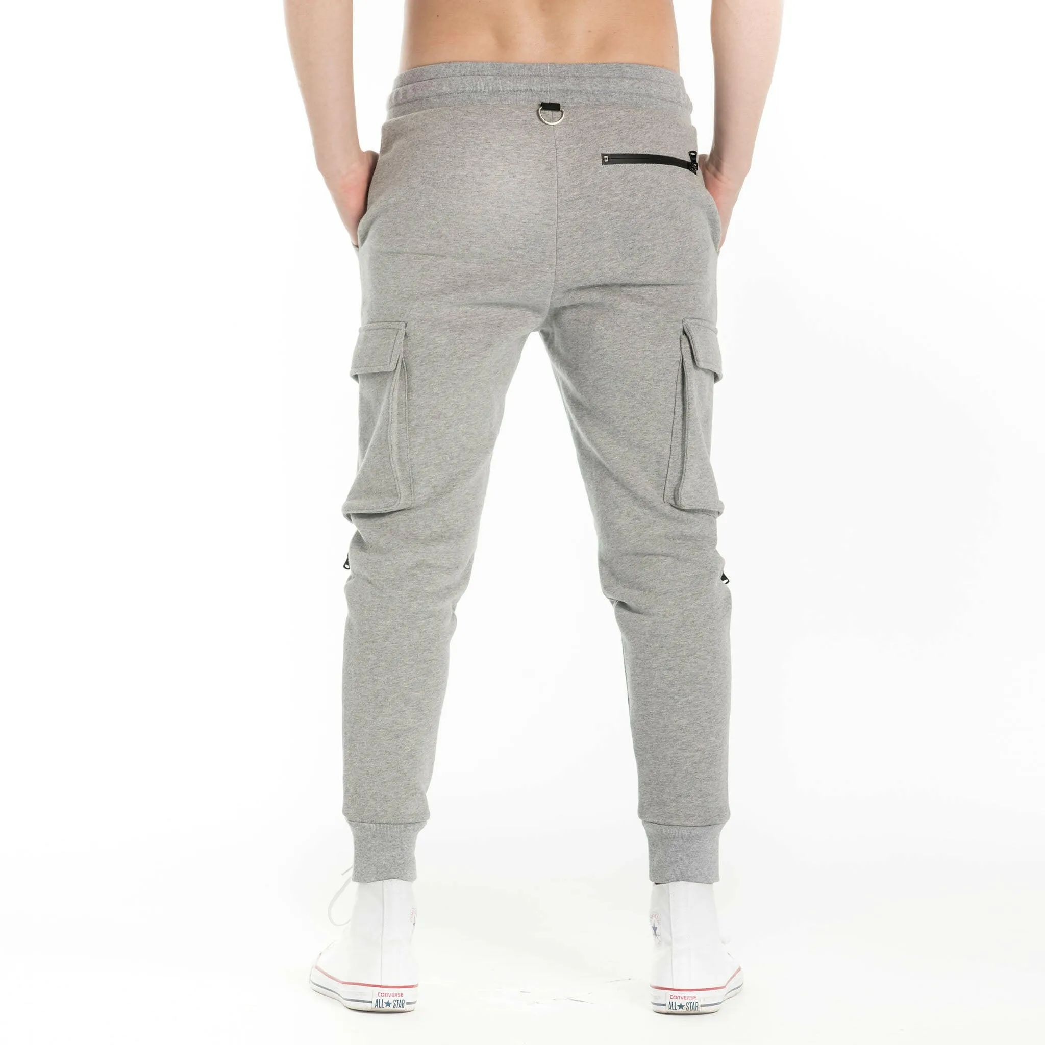 Marled Stretch Knit Baggy Joggers