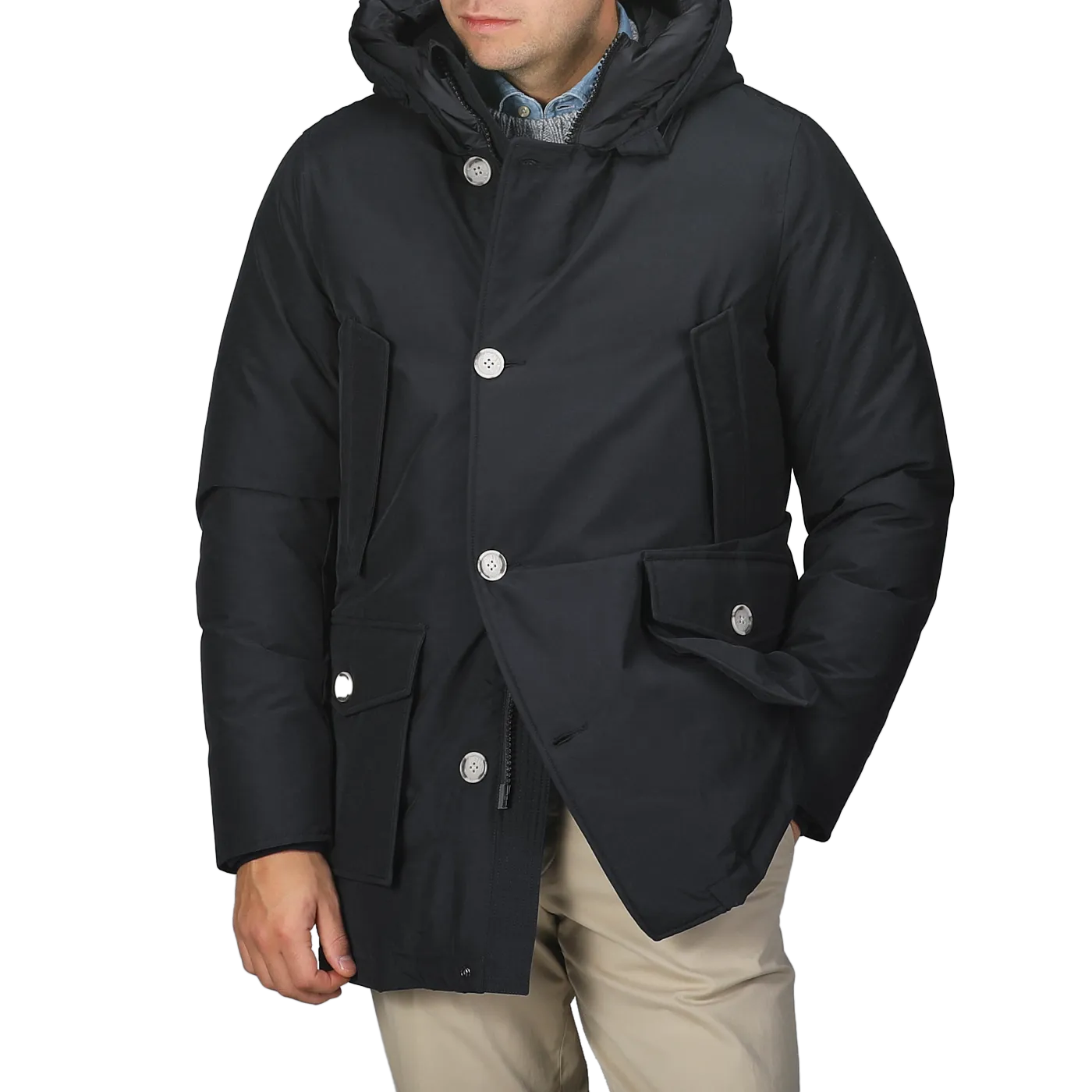 Melton Blue Stretch Nylon Arctic Parka