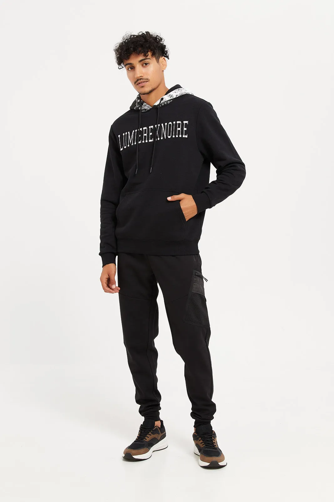 Men Black Jogger With Zipper Pockets