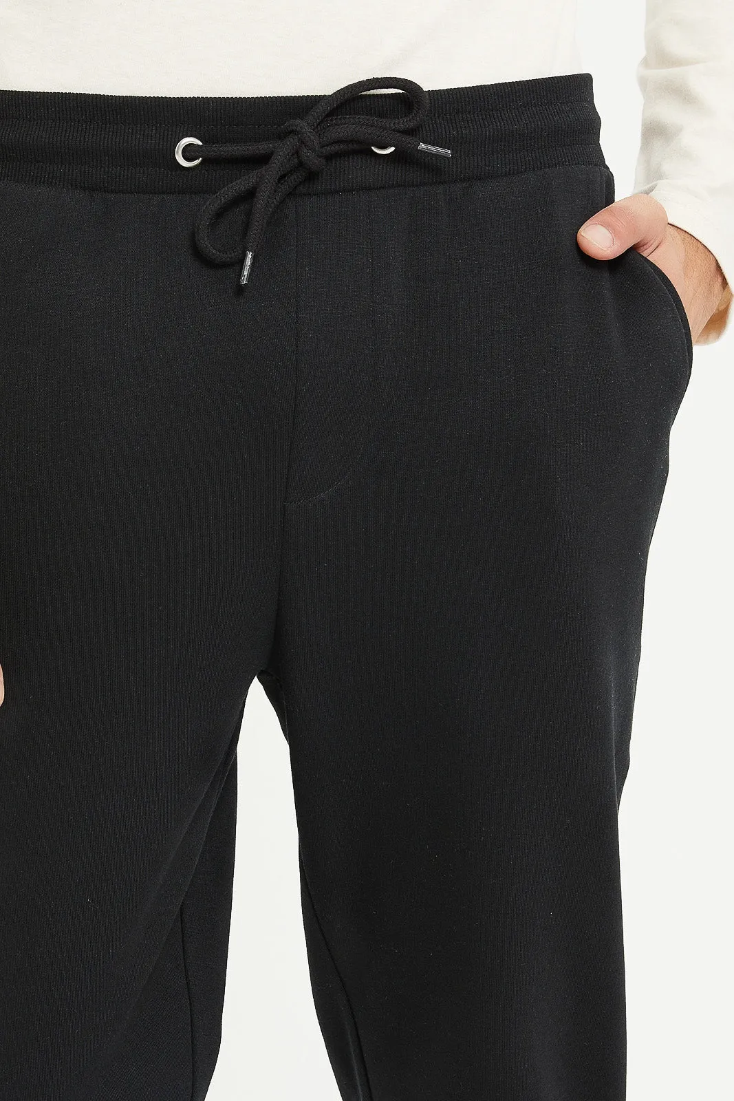 Men Black Plain Jog Pants