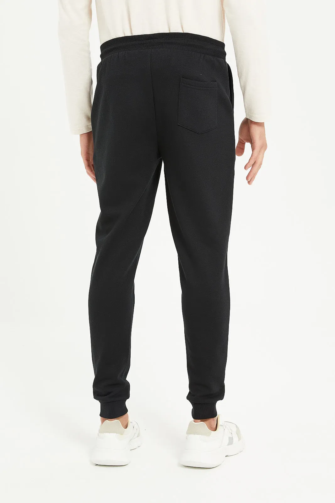 Men Black Plain Jog Pants