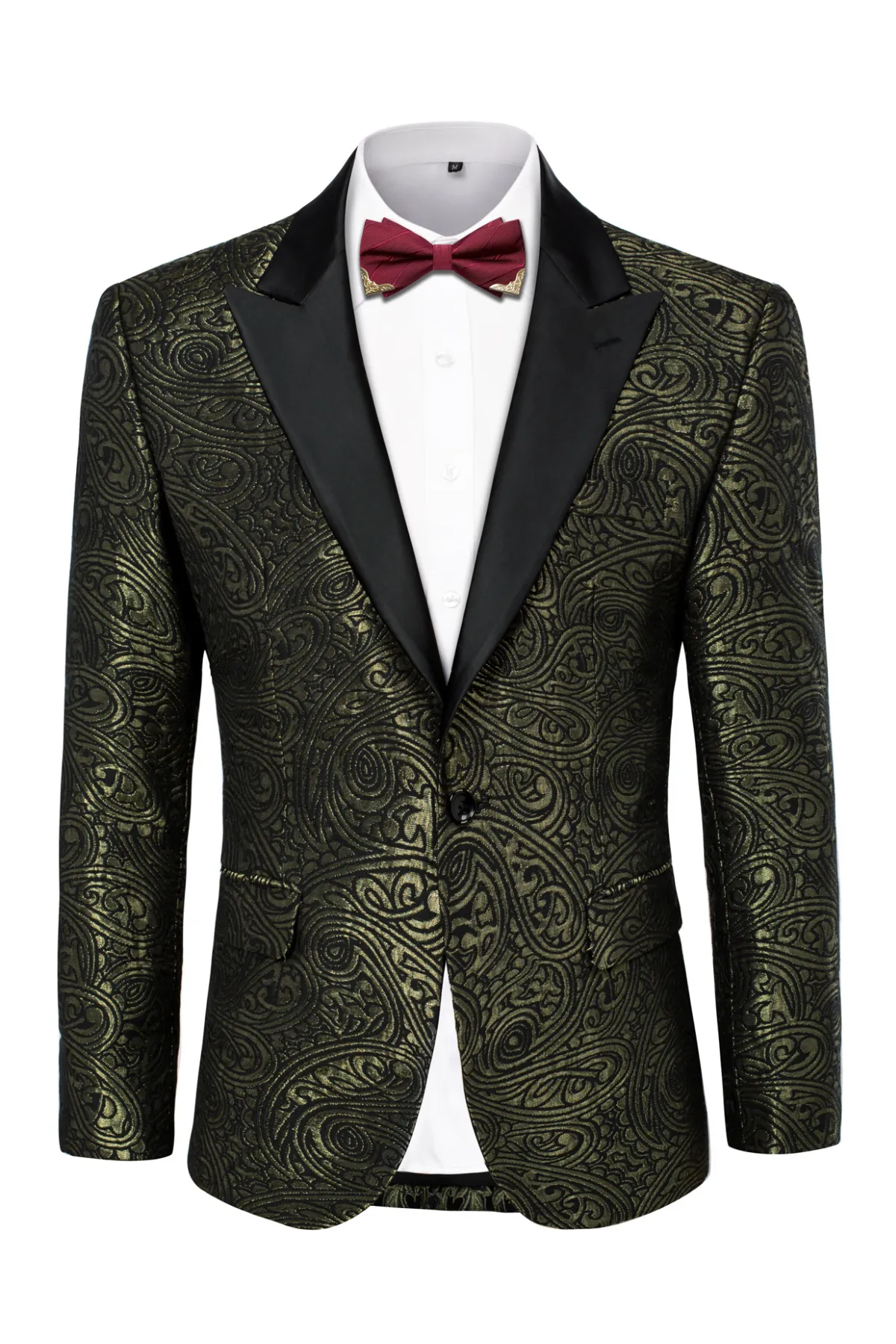 Men's Blazer Slim Fit Dress Floral Pattern Sport Jacket One Button Blazer