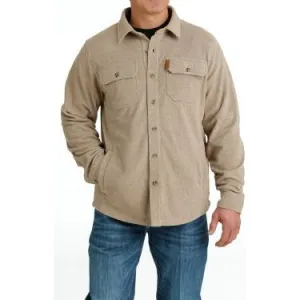 MEN'S CINCH POLAR FLEECE SHIRT JACKET - KHAKI