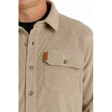 MEN'S CINCH POLAR FLEECE SHIRT JACKET - KHAKI