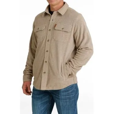 MEN'S CINCH POLAR FLEECE SHIRT JACKET - KHAKI