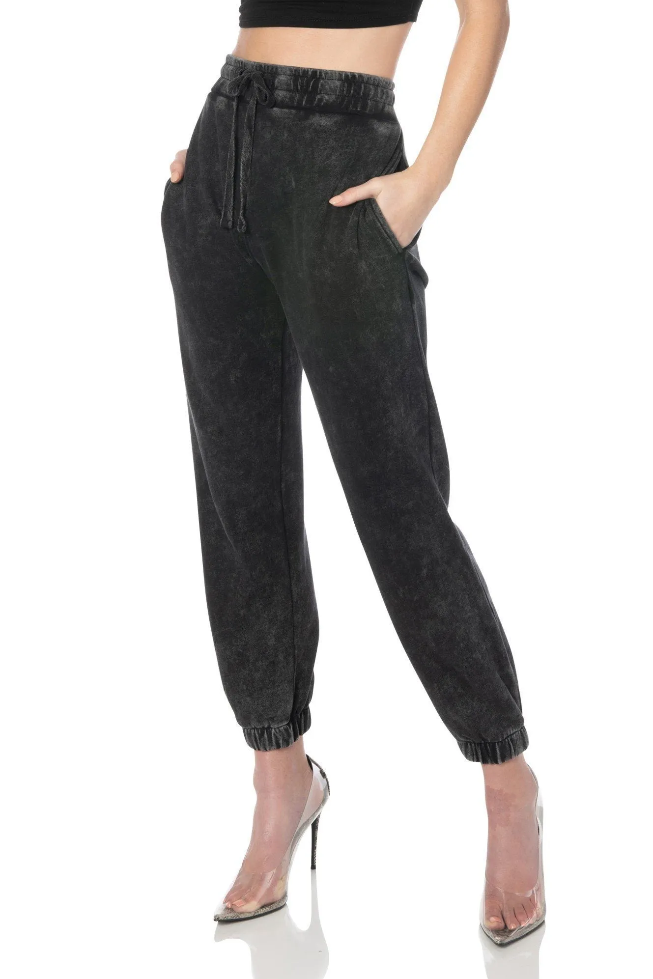 Mineral Washed Black Relaxed Fit Joggers - Hypeach Lounge