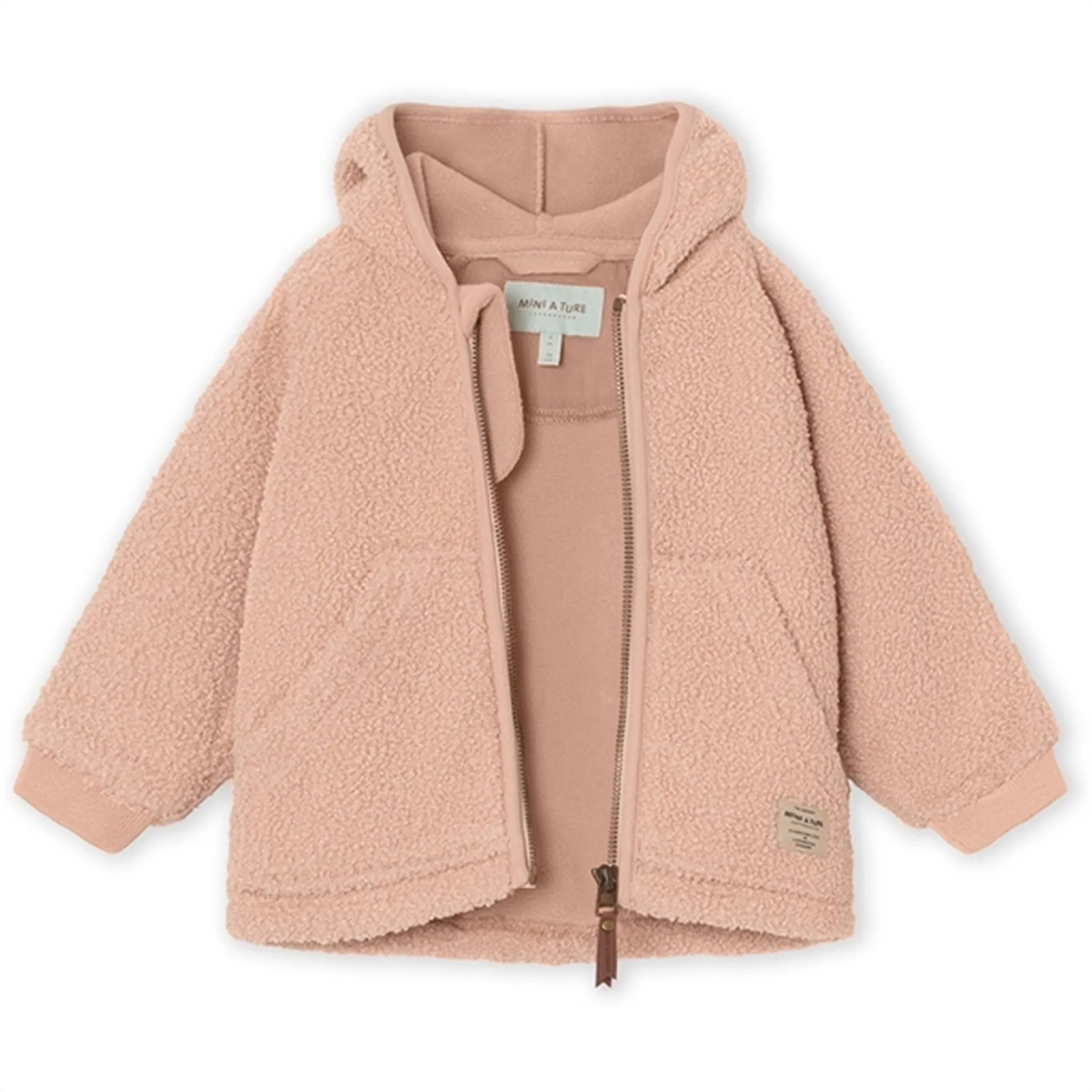 MINI A TURE Liff Teddy Fleece Jacket Rose Dust