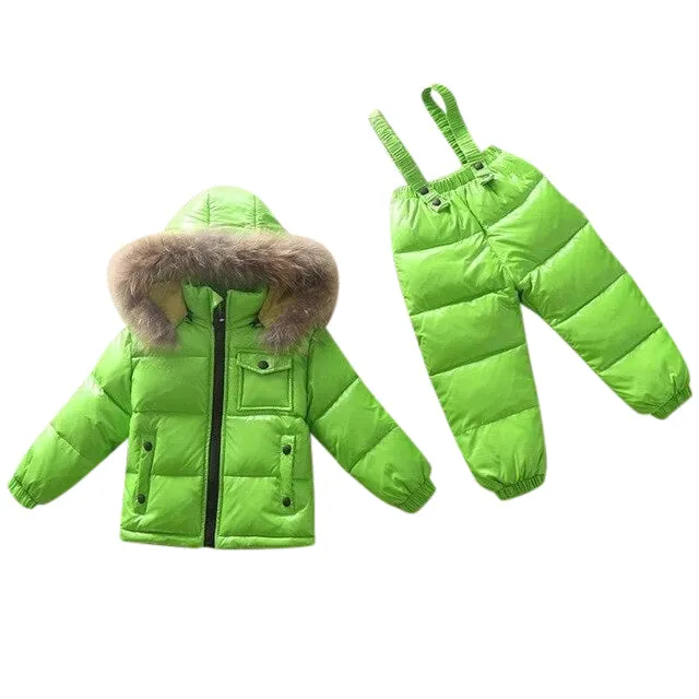 MOF Kids snowsuit toddler 2 piece set coat & overalls pants