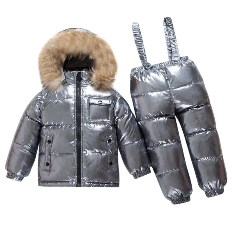 MOF Kids snowsuit toddler 2 piece set coat & overalls pants