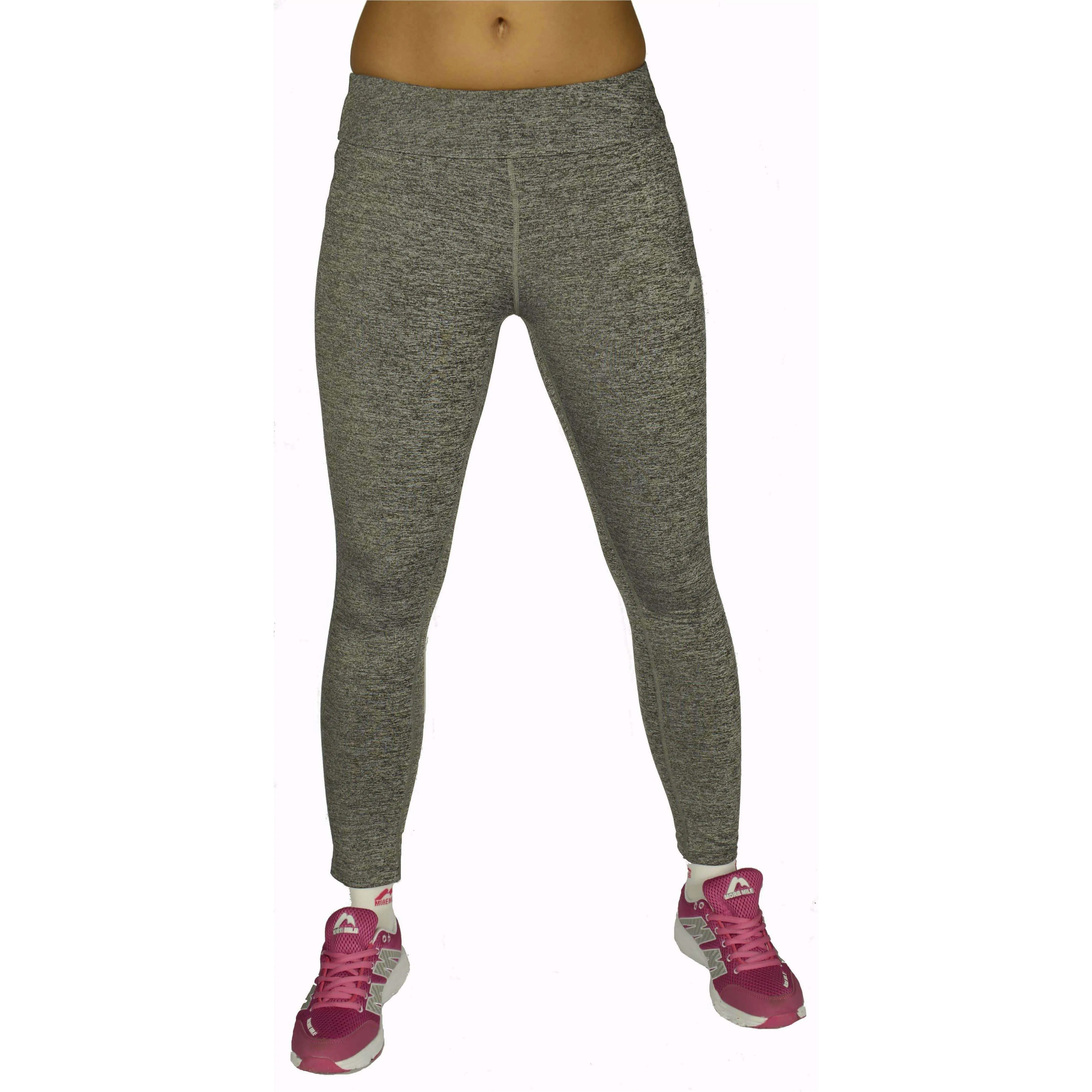 More Mile Heather Womens Running Pants - Grey