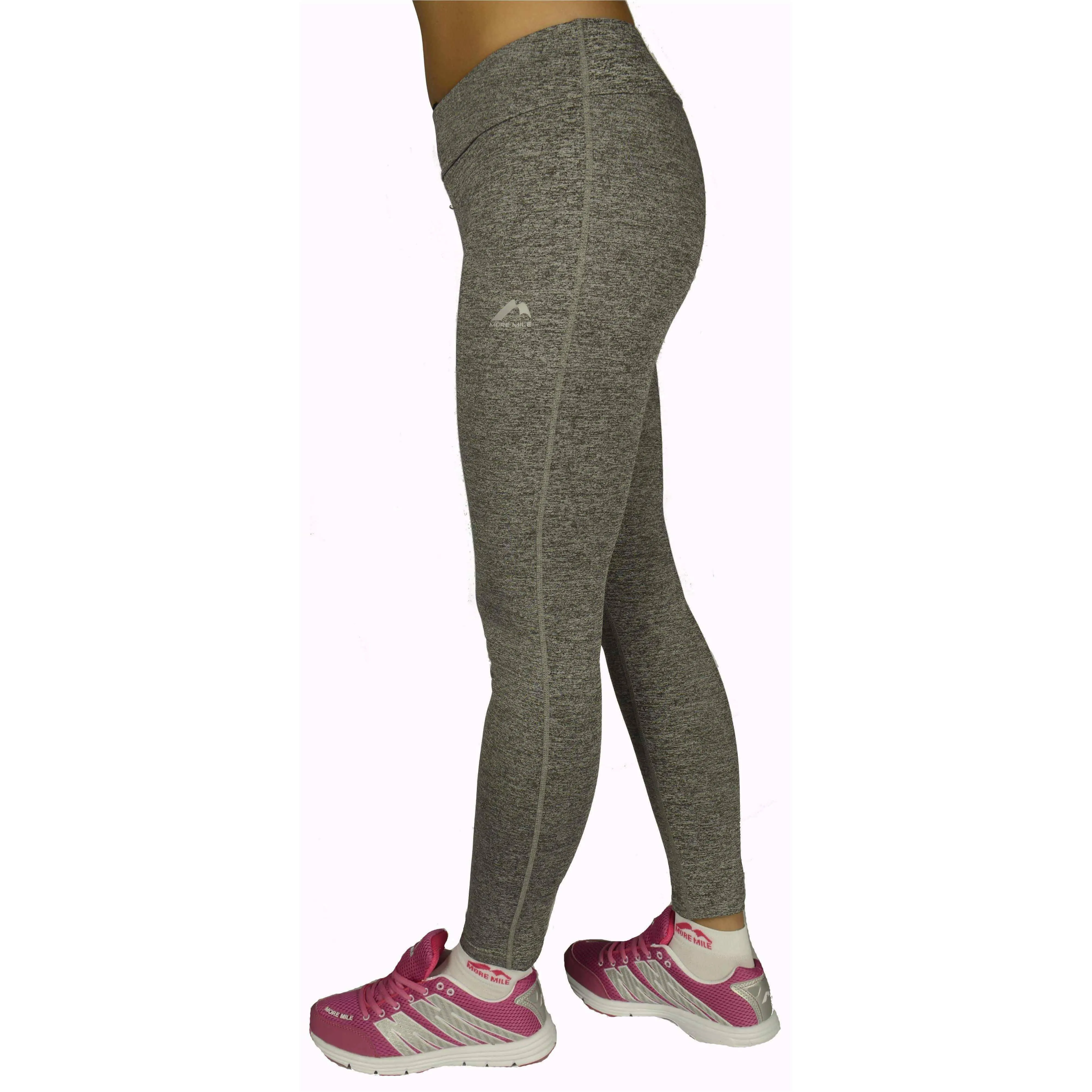 More Mile Heather Womens Running Pants - Grey