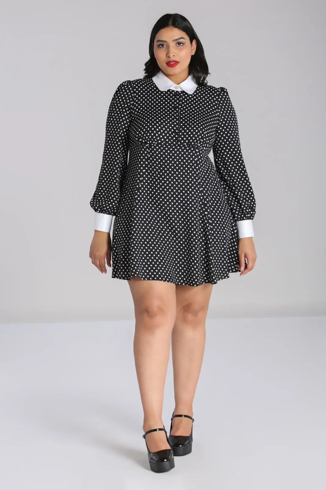 Naomi Polka Dot Mini Dress by Hell Bunny