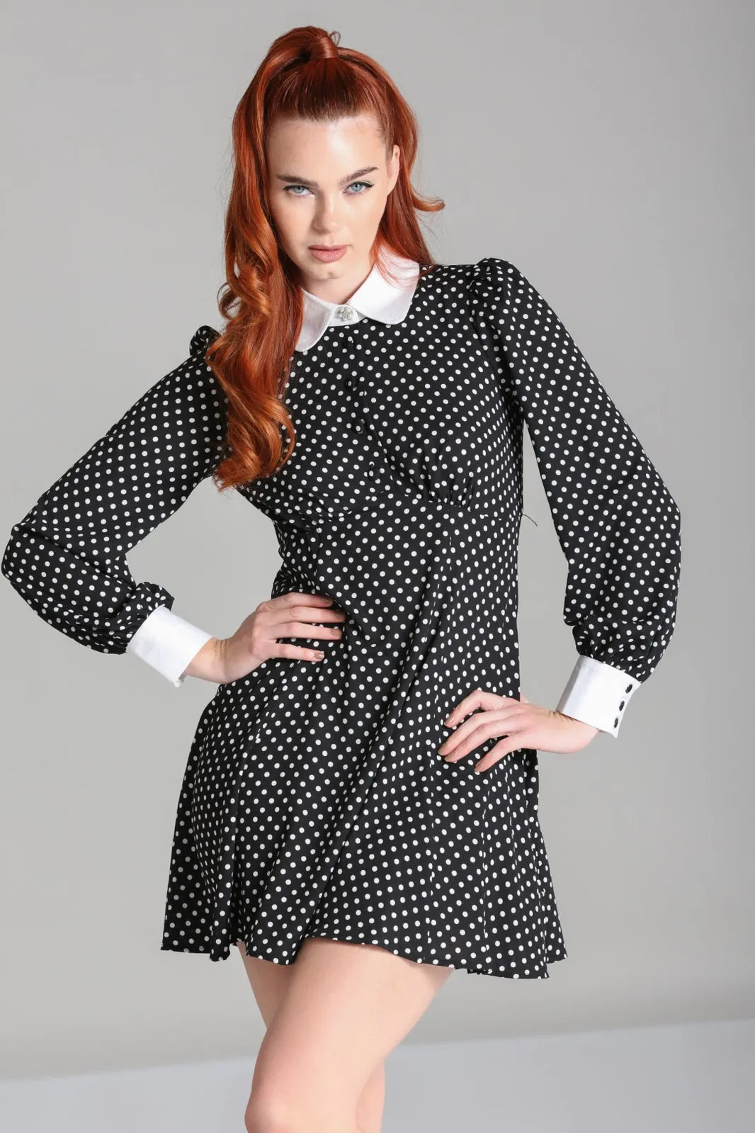 Naomi Polka Dot Mini Dress by Hell Bunny