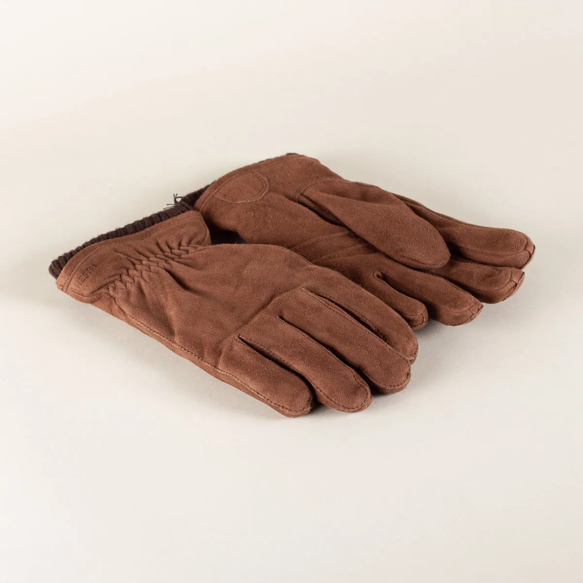 Nathan suede leather gloves - marron