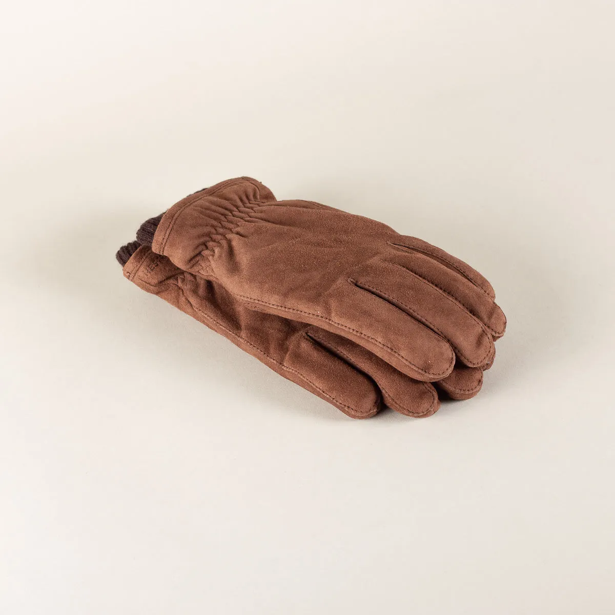 Nathan suede leather gloves - marron