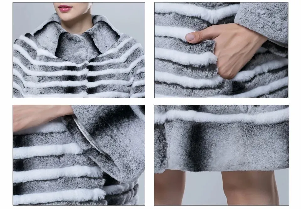 Natural Real Rex Fur Coat