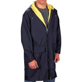 Navy Blue To Yellow - Reversible Mid Length Rain Parka