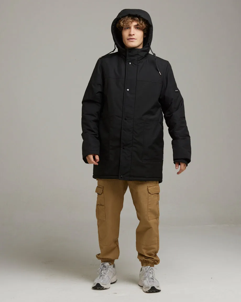 NEVADA MEN'S LONGLINE PARKA | BLACK