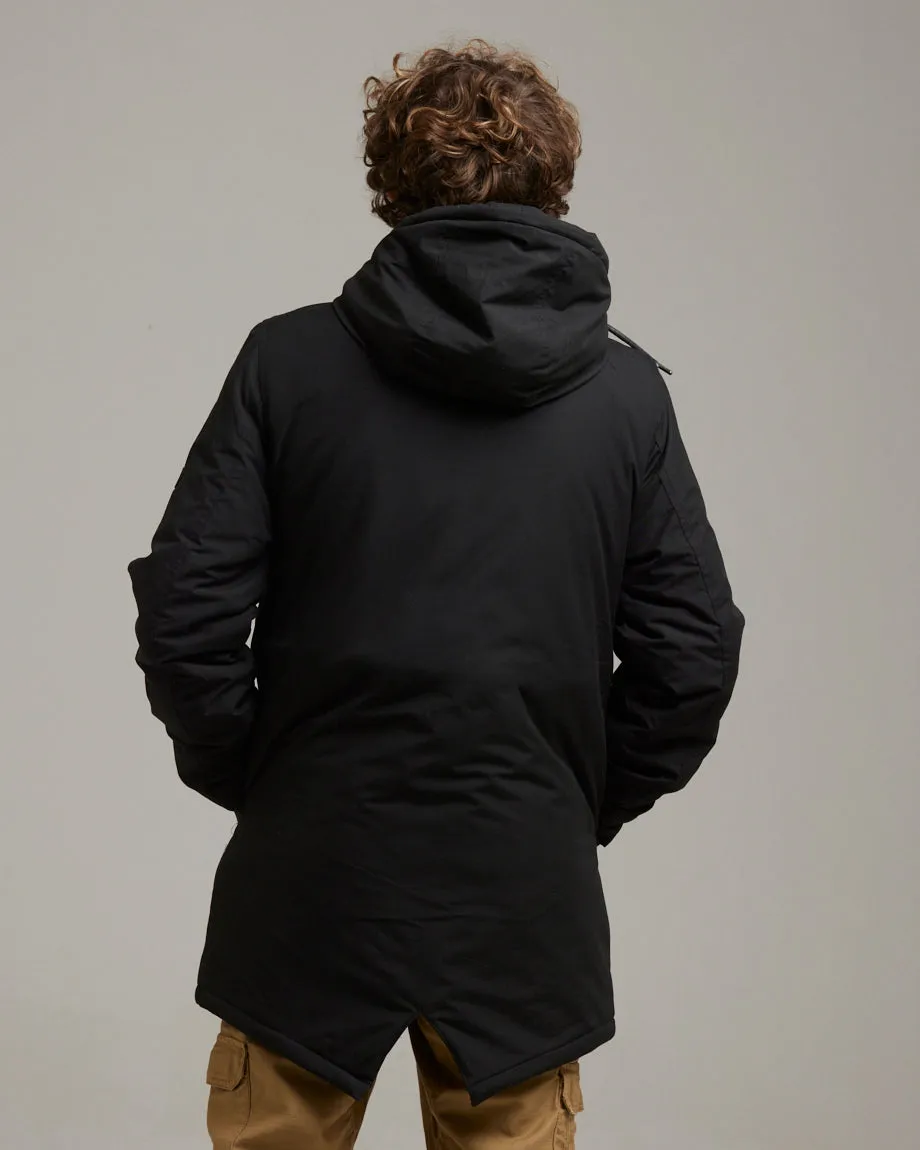 NEVADA MEN'S LONGLINE PARKA | BLACK