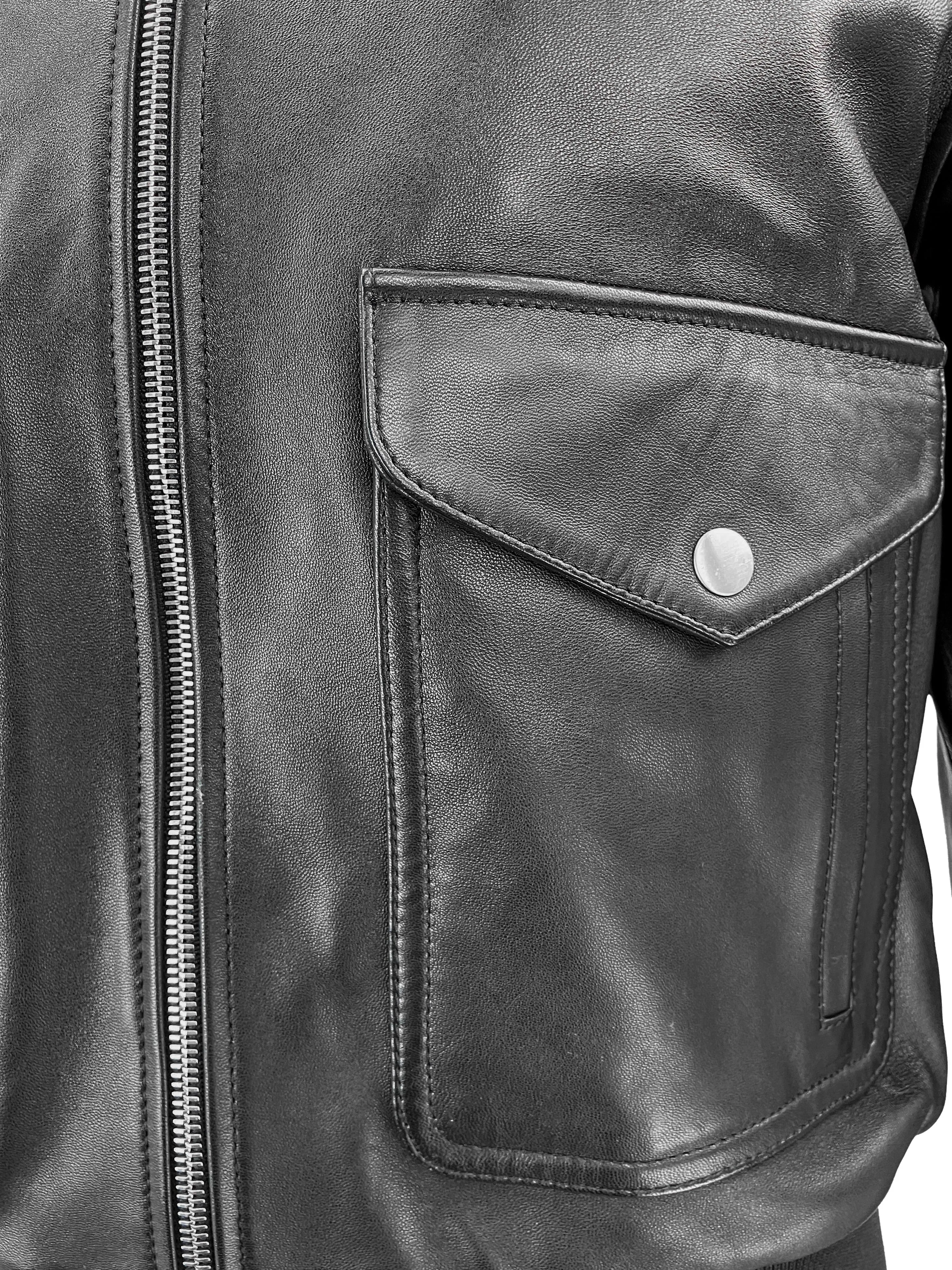 Nili Lotan Burton Leather Jacket in Black