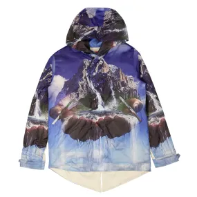 NWT WHO DECIDES WAR Blue & Multi Eternal Wave Parka Size XL $700