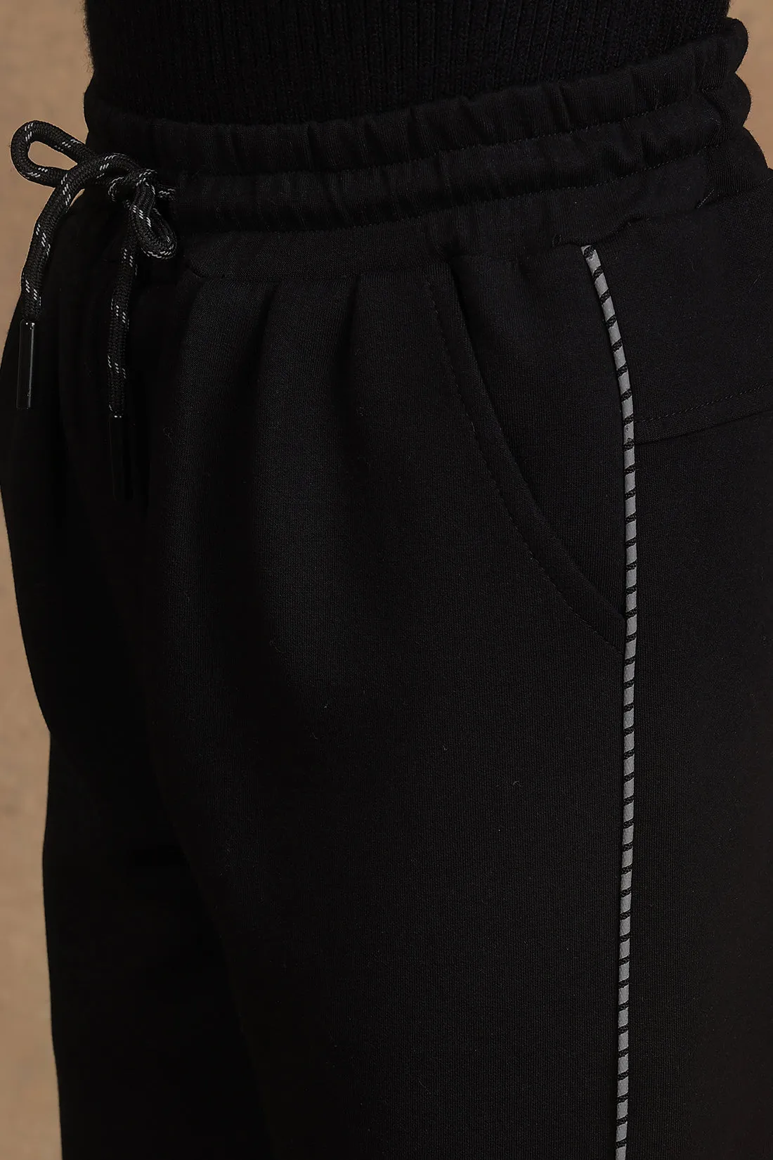 One Friday Kids Boys Black Solid Track pants