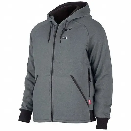 Open Box -  Milwaukee Tool Men's X-Large M12 12-Volt Lithium-Ion Cordless Gray Heated Jacket Hoodie Kit w/ (1) 3.0 Ah Battery