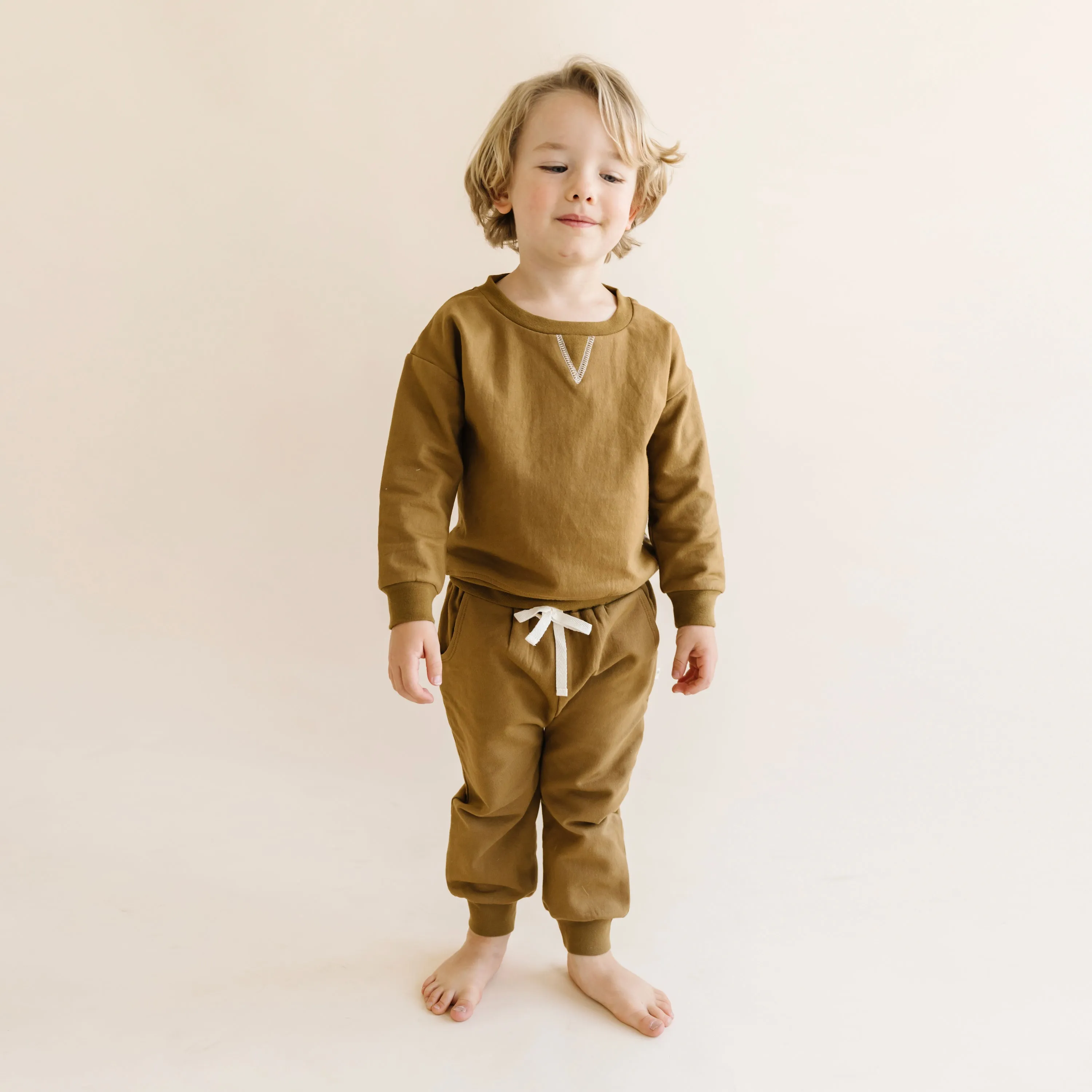 Organic Kids Sweatshirt - Walnut Solid