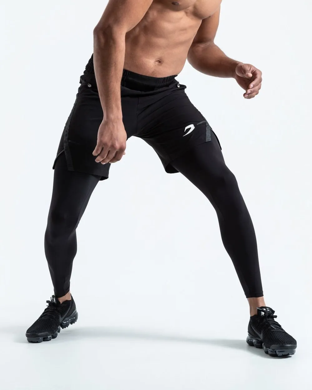 PEP SHORTS (2-IN-1 TRAINING TIGHTS) - BLACK