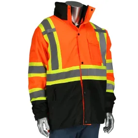 PIP 333-1772-OR/4X 3-in-1 Class 3 Ripstop Two-Tone Jacket with Removable Grid Fleece Inner Jacket