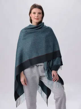 Poncho mit Fischgrät-Design - Made in Germany