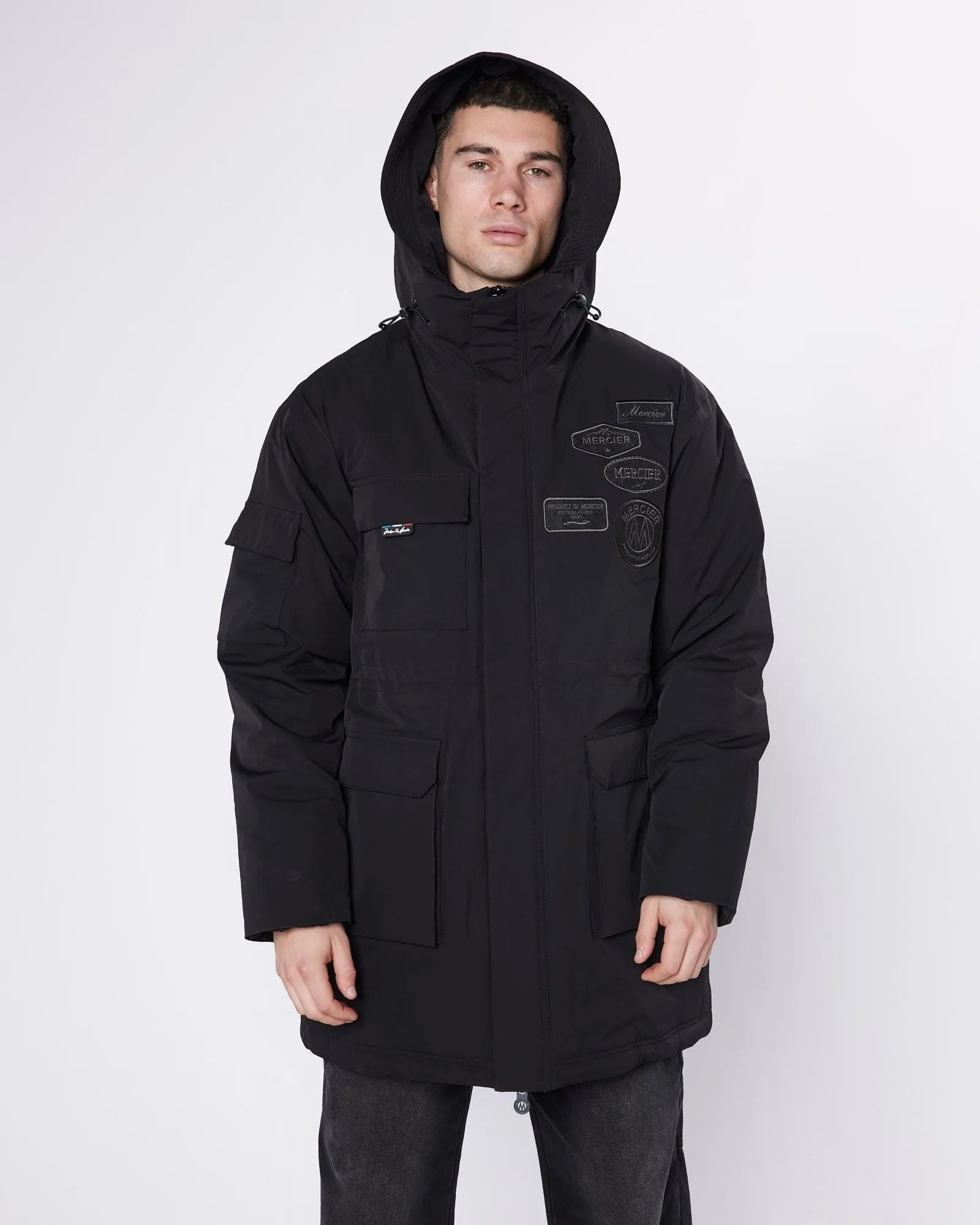 Premium OG Badge Black Parka Coat