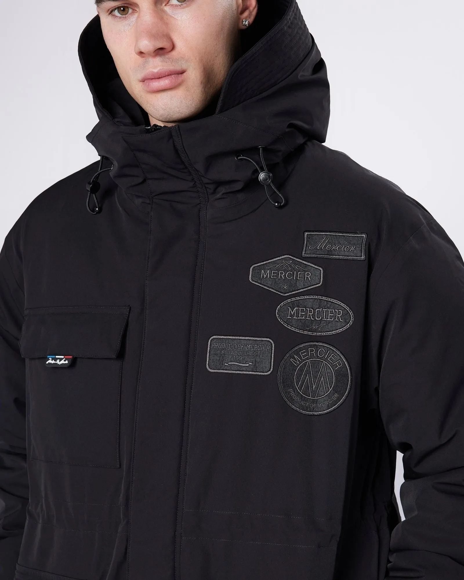 Premium OG Badge Black Parka Coat