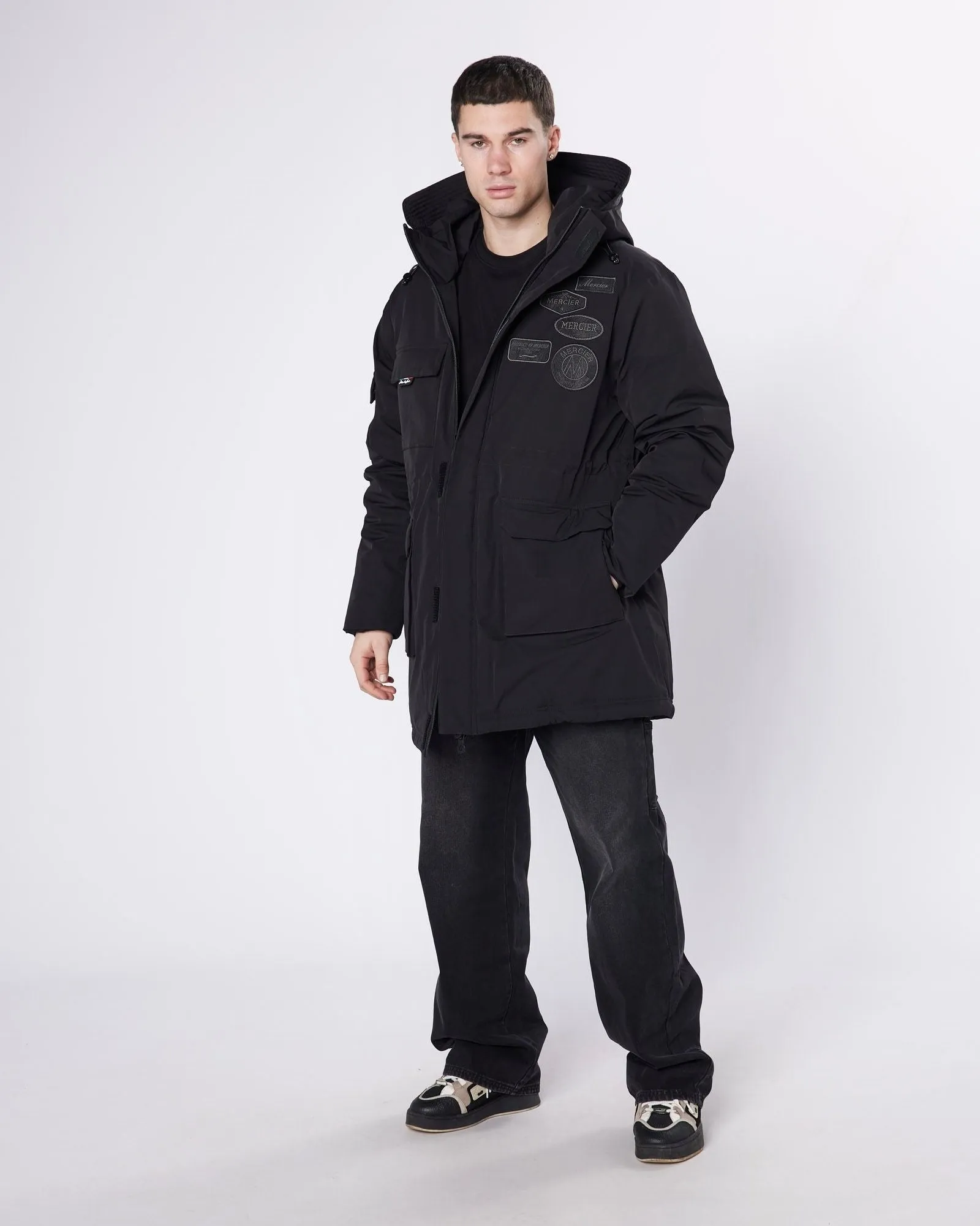 Premium OG Badge Black Parka Coat