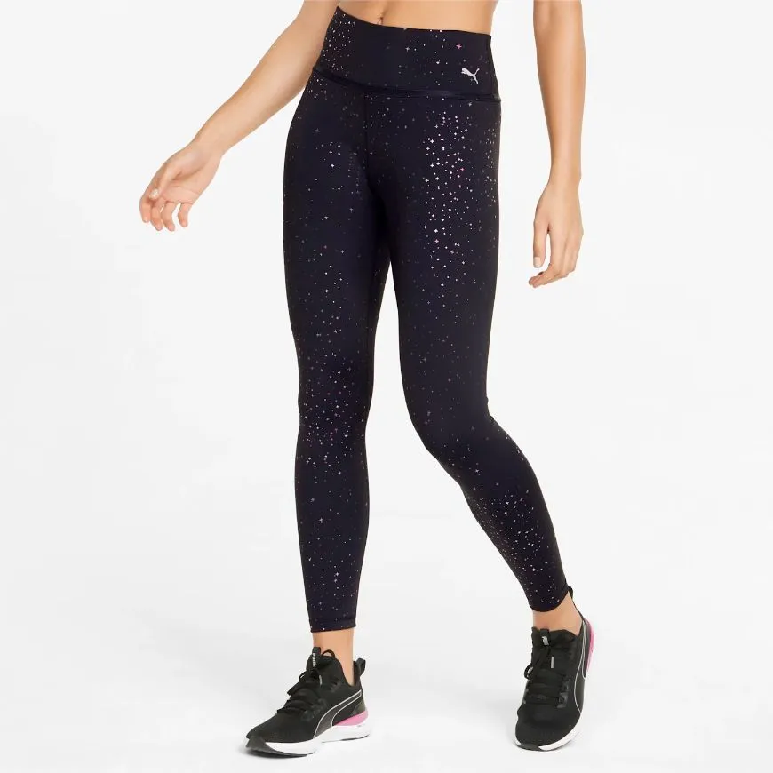 Puma High Waist 7/8 With Print Women Training Tight Black-Stardust