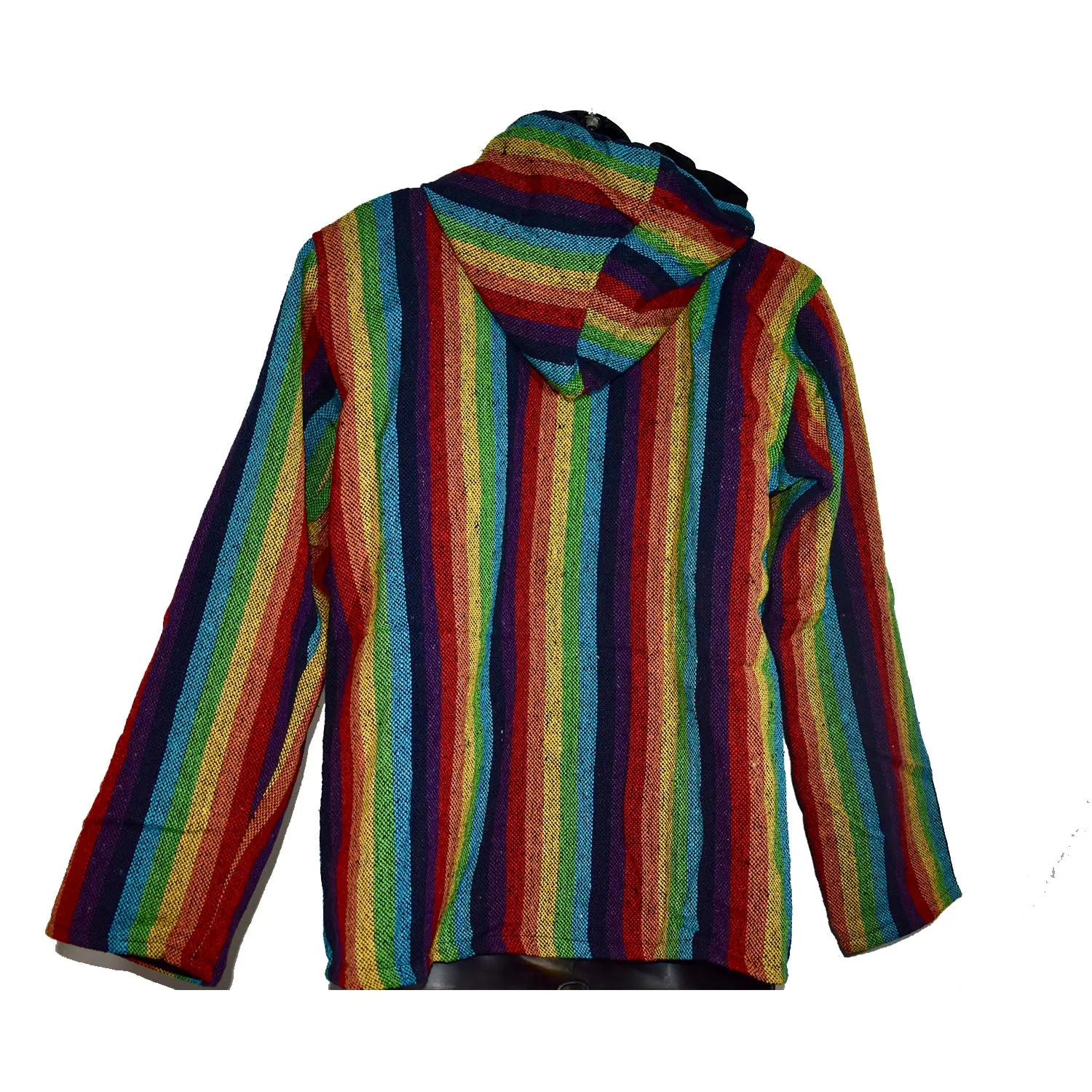 Rainbow Fleeced Zip Poncho