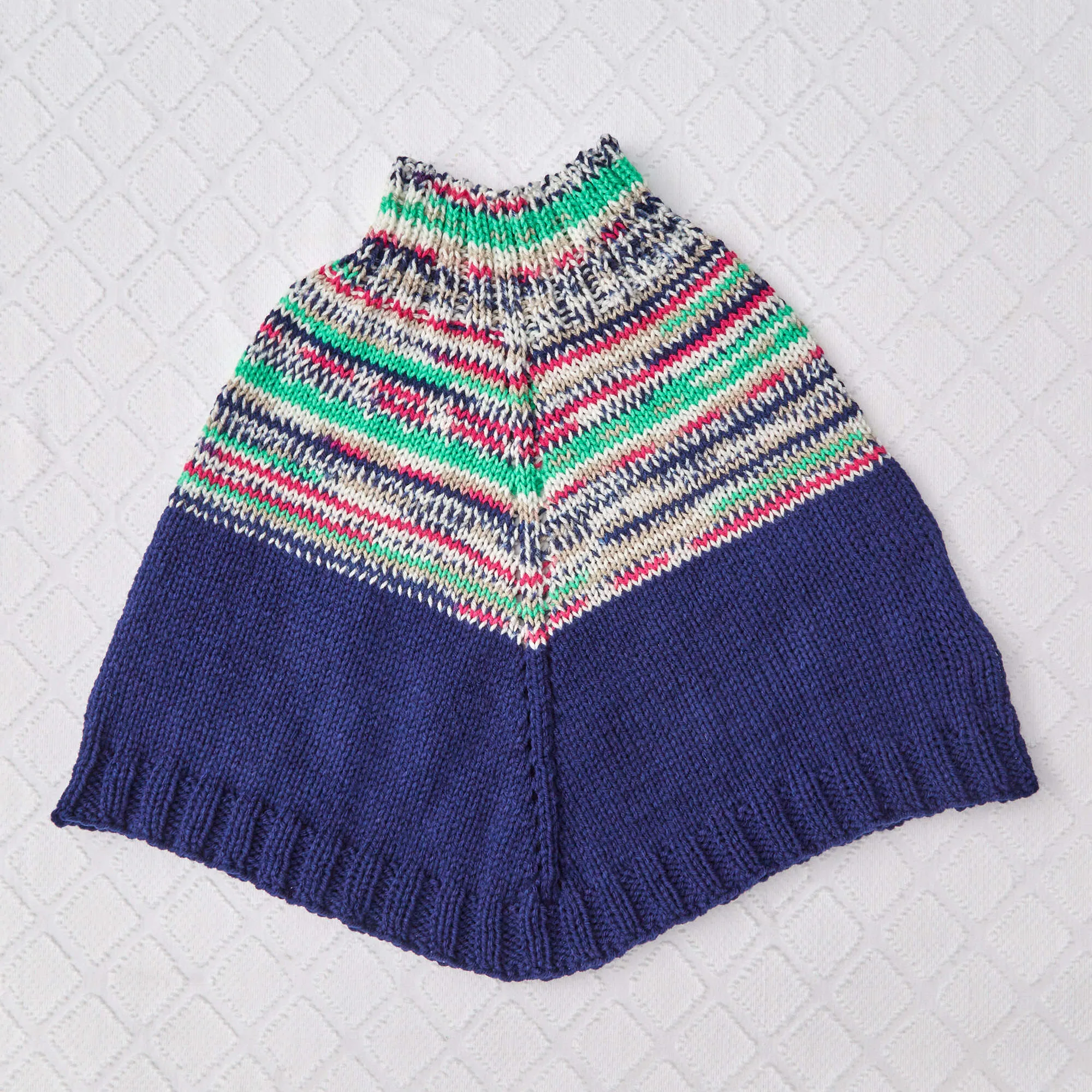 Red Heart Faux Fair Isle Knit Poncho