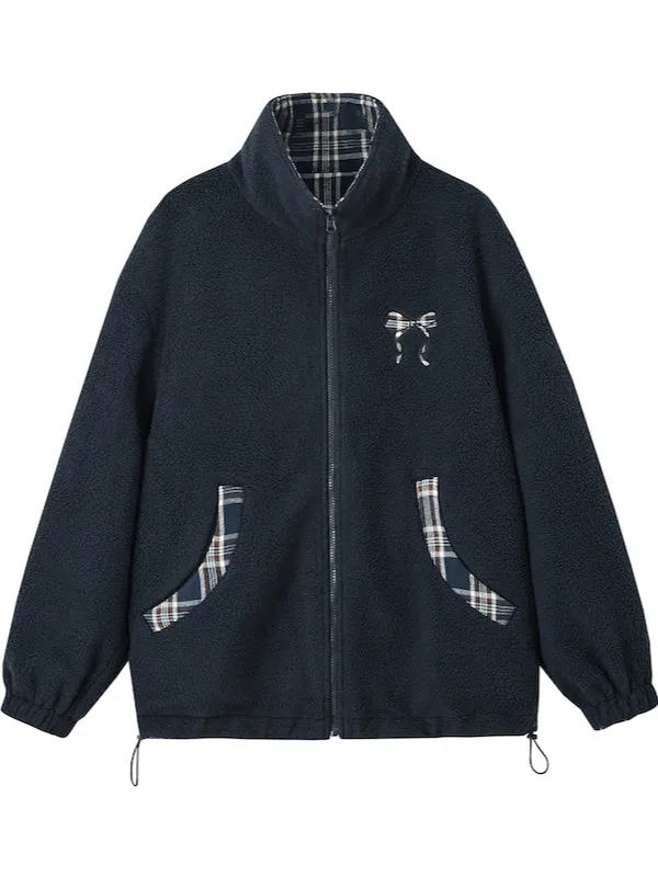 Reversible Fleece Plaid Jacket