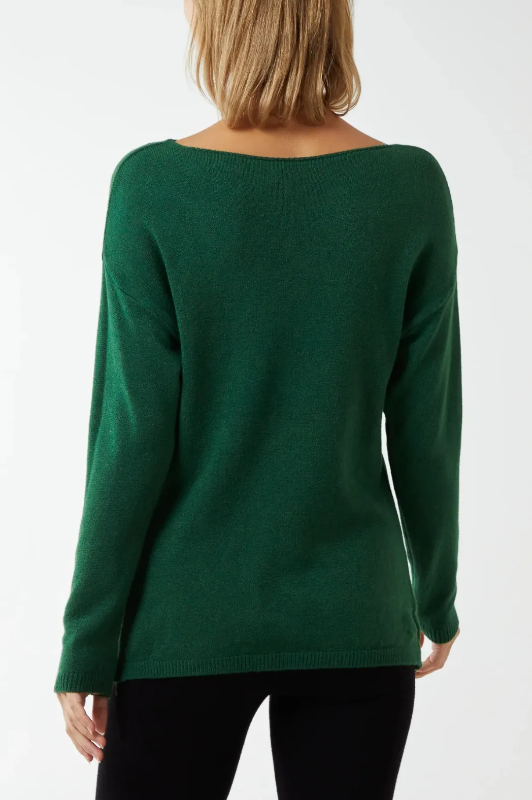 Ribbed Star Jumper - Bottle Green