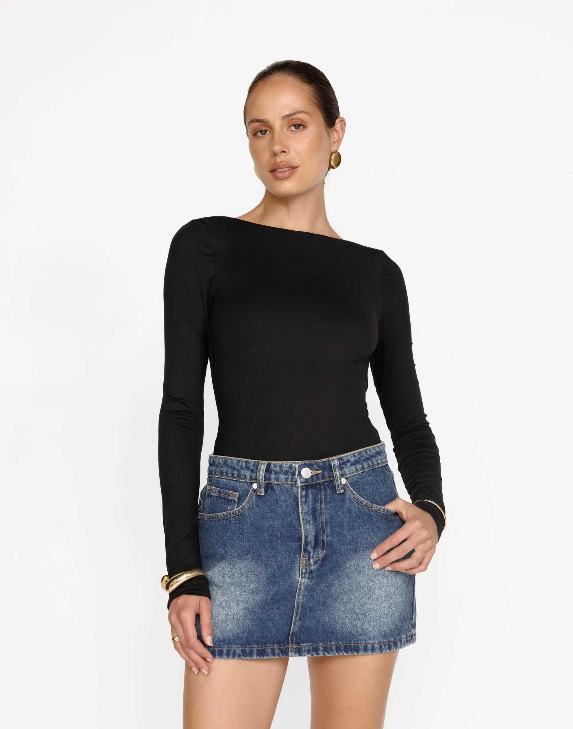 Riri Denim Mini Skirt (Faded Mid Wash)