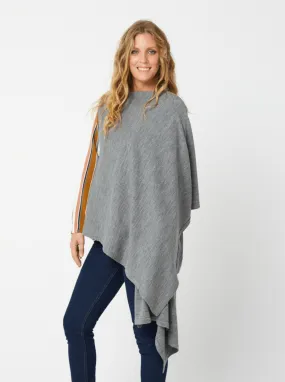 SANCHA Long Poncho Vest - Grey