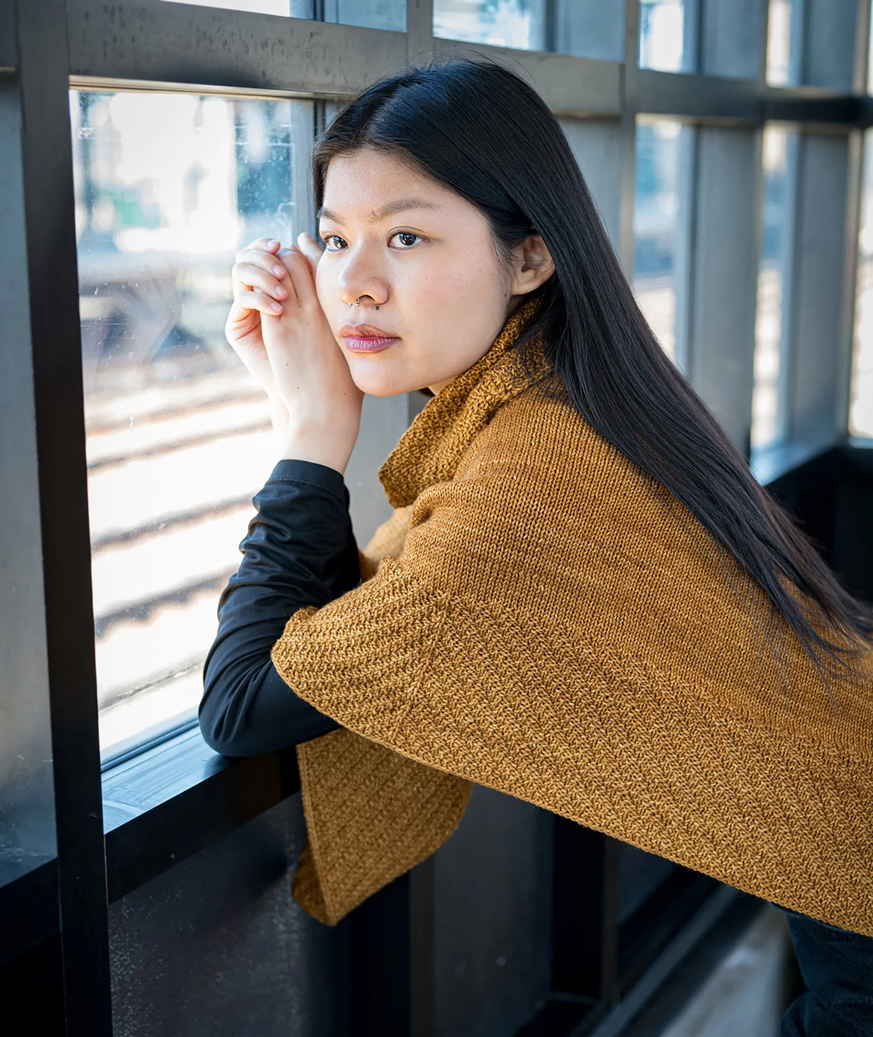 Seamless Poncho using Madelinetosh Woolcycle Sport