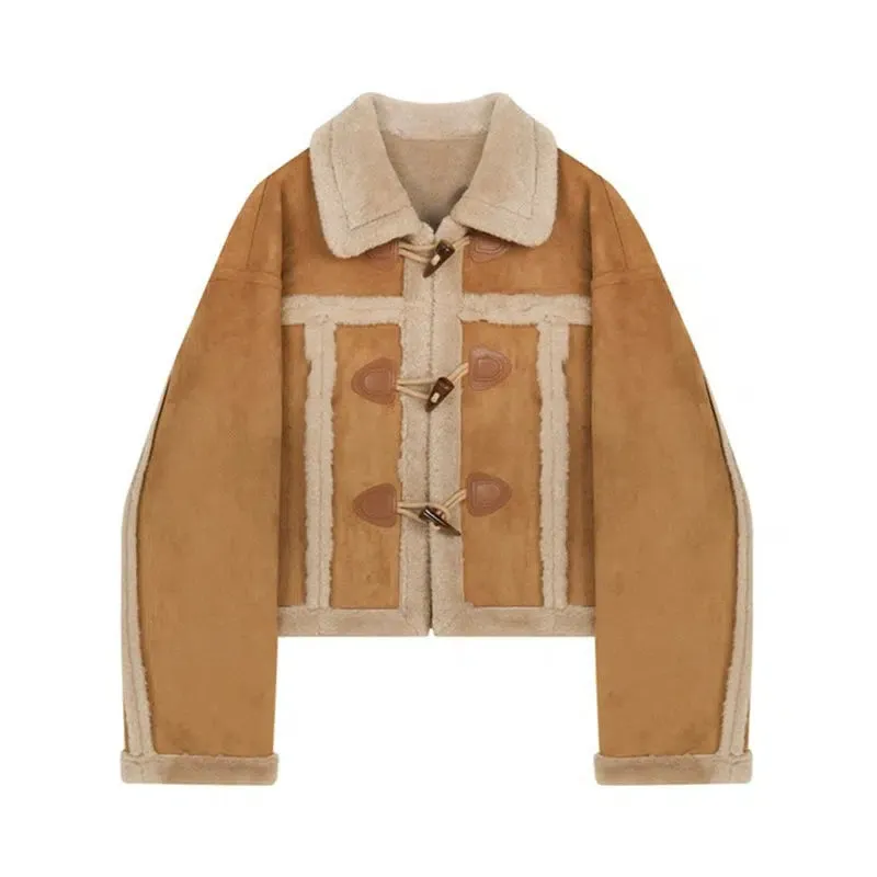 Shearling Trim Toggle Coat