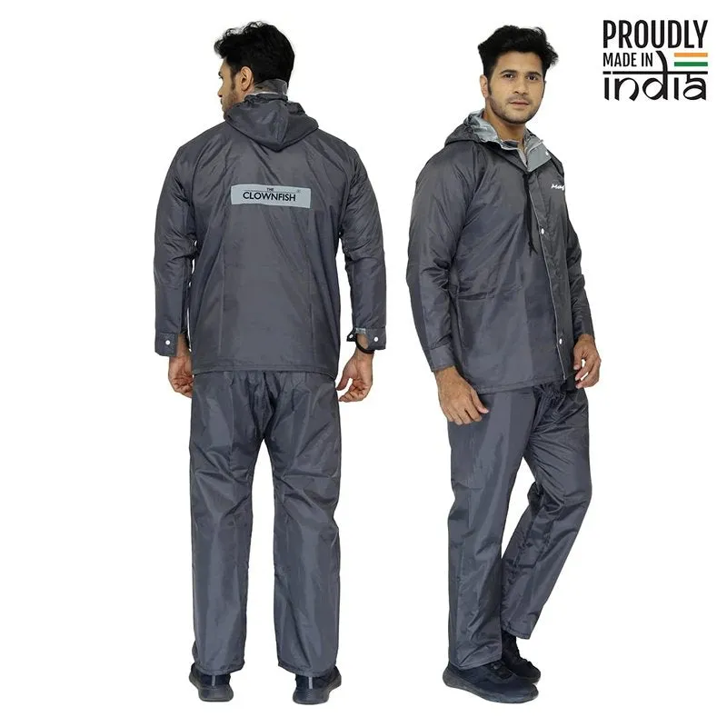 Single: Waterproof Reversible Men's Raincoat - Reflective, Adjustable Hood | XL | Magic Grey