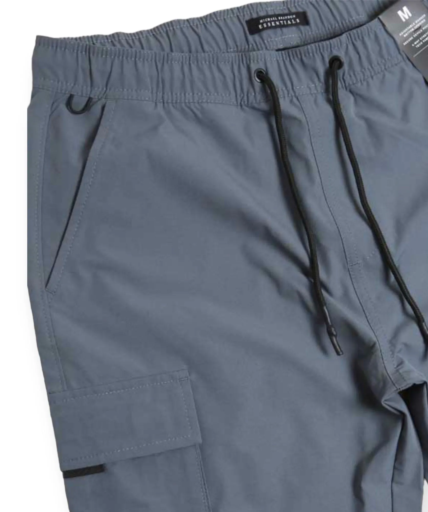 Slate Blue Drawstring Cargo Joggers