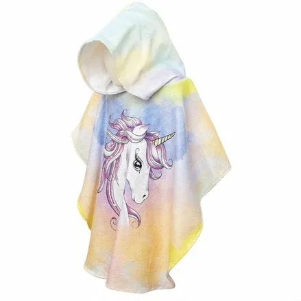 Slipstop Girls Poncho Towel Royal Multicolor